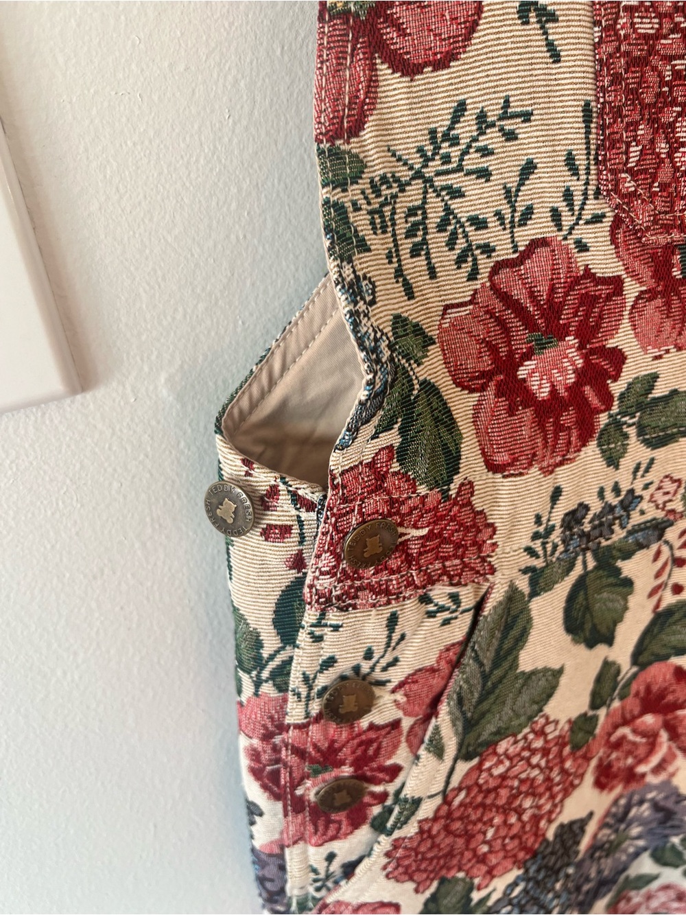 NEW Teddy Fresh Floral Tapestry Overalls Women’s Small S Jacquard Weave Inspired - Picture 6 of 12